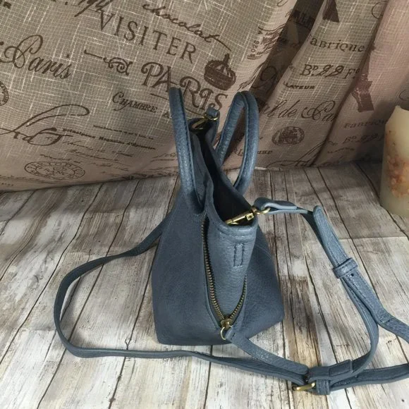 ANTHROPOLOGIE blue crossbody bag faux vegan leather - Picture 3 of 7